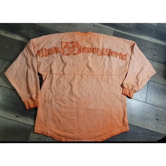 Disney Parks Walt Disney World Orange Peach Coral Ombre Glitter Spirit Jersey XS - Picture 5 of 10